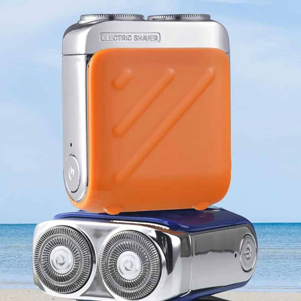 Portable Rotary Dual Head Electric Shaver Travel Mini Shaver Type-C Charging Waterproof Pocket Razors Mens Gift C251128