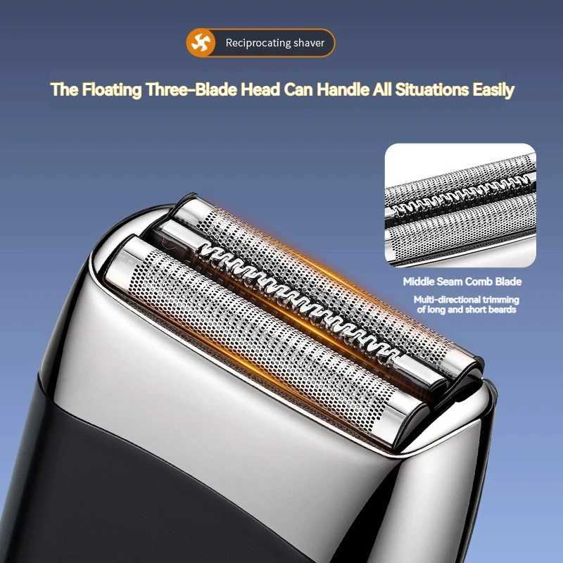 MOTA Mini Electric Shaver Digital Display Two-speed Adjustable TYPE-C Charging Shaver Three-headed Shaver C251128