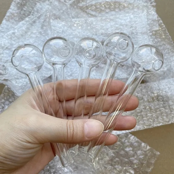 Glass Smoking Oil Burner Pipes Smoke Straight Tube Pipe Water Hand Nail Tips Transparent 10cm 12cm 7cm