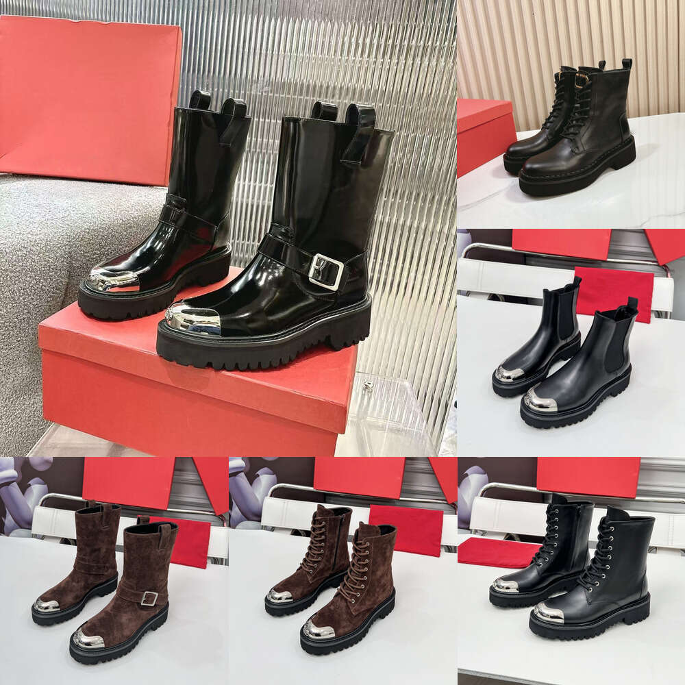 Designer boots woman shoe Top quality luxury Martin boots sheepskin Suede Patent Leather flat Boot Ankle Boots knight boots Fashion booties moto booties