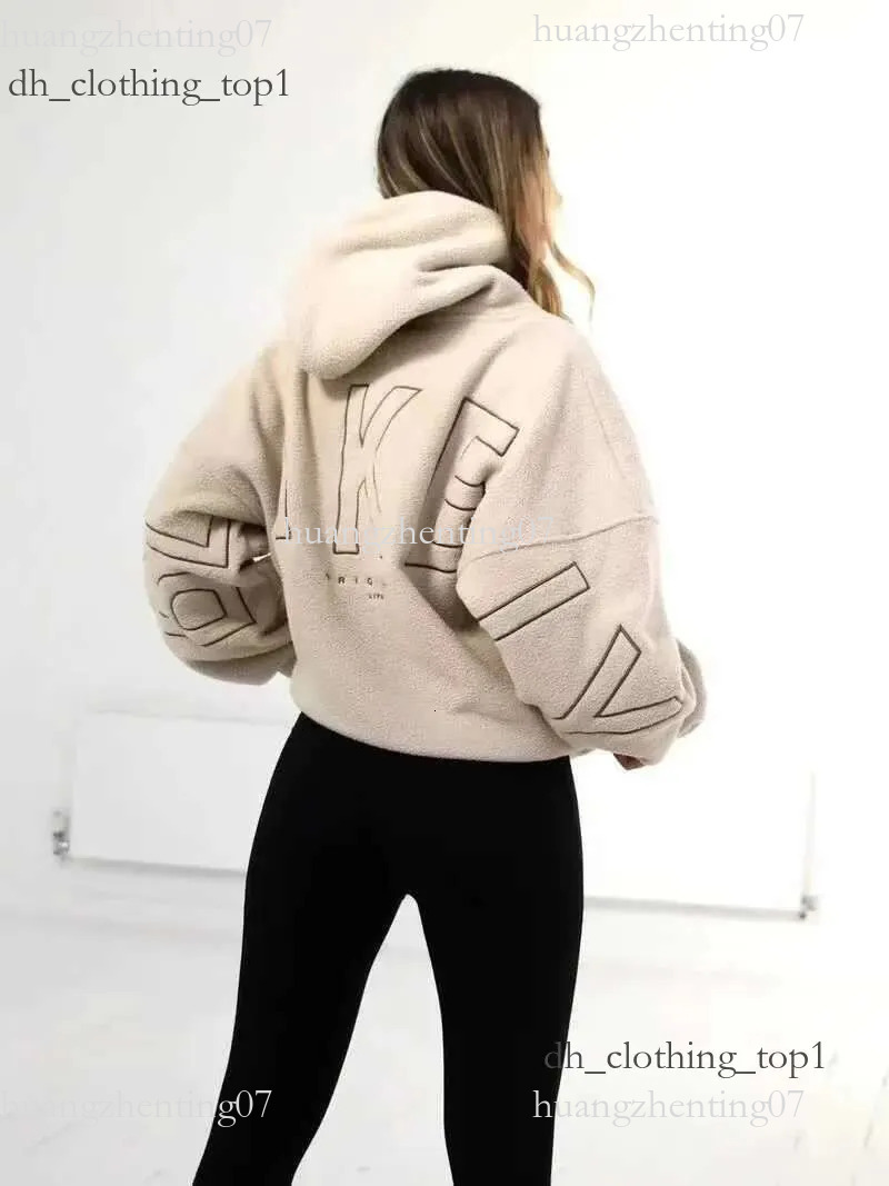 Fashion Sweatshirts Women - Sherpa Lined Hoodie Women's Spring Top, Casual Loose Fit High Neck Pullover, Solid Color American Style Hoodie