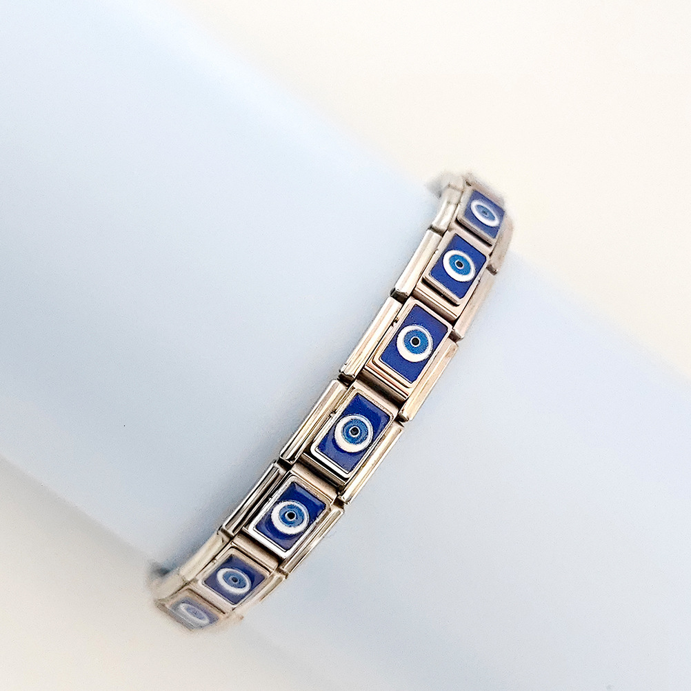 Italian module titanium steel DIY pattern free splicing detachable bracelet strap niche
