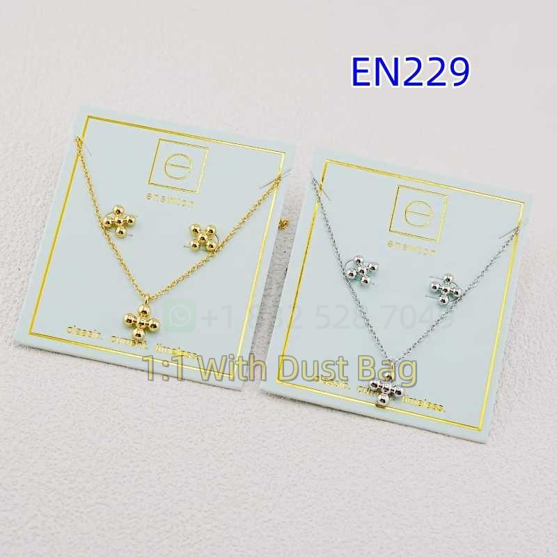 1:1 E-Newton Brand Gold Jewelry Crystal Stud Earrings Designer For Women Birthday Christmas Gift EN231