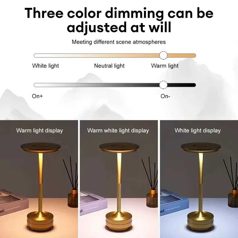 Wireless Simple Decorative Table Lamp Infinitely Dimmable Atmosphere Classic Retro Portable Rechargeable Touch Desk Lamp M251128