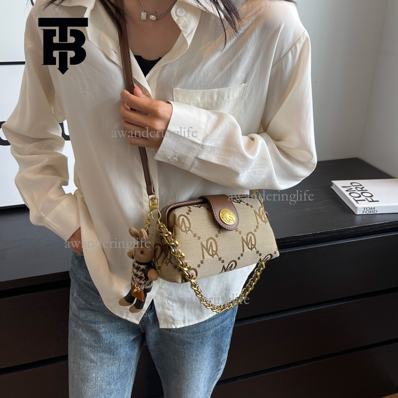 TB BHULAMTE Designer Luxury Chain Underarm Shoulder Bag Fashion New Style Niche Versatile Printed Canvas Bag This Year's Trendy Crossbody Bag Min