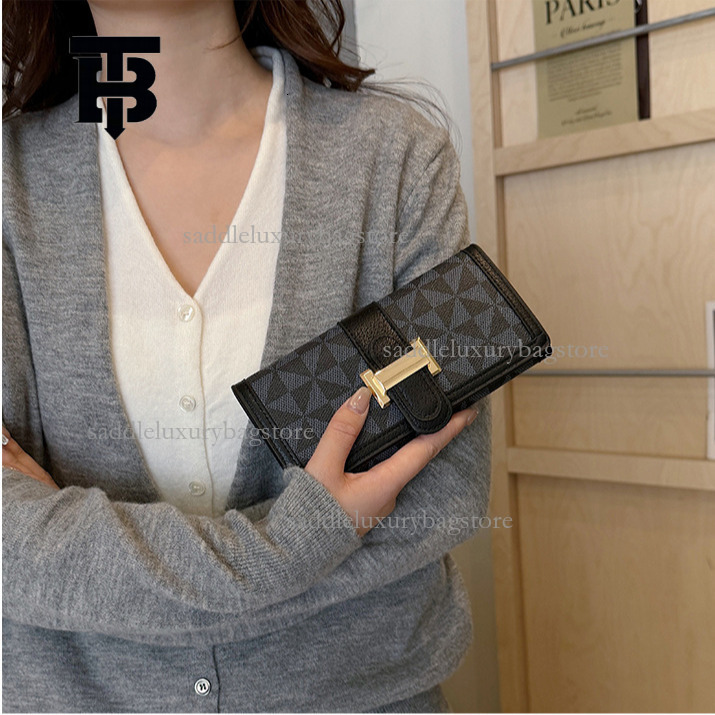 TB BHULAMTE Designer Classic Retro Women's Wallet Luxury Fashion New Long Folding Card Bag Short Key Bag Metal Lock Phone Bag Coin Bag