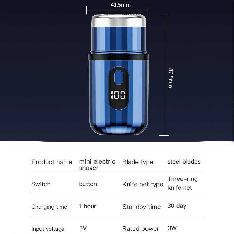 Men's electric shaving kit - cylindrical design - portable household product - electric beard trimmer - USB rechargeable - backpack-style mini po