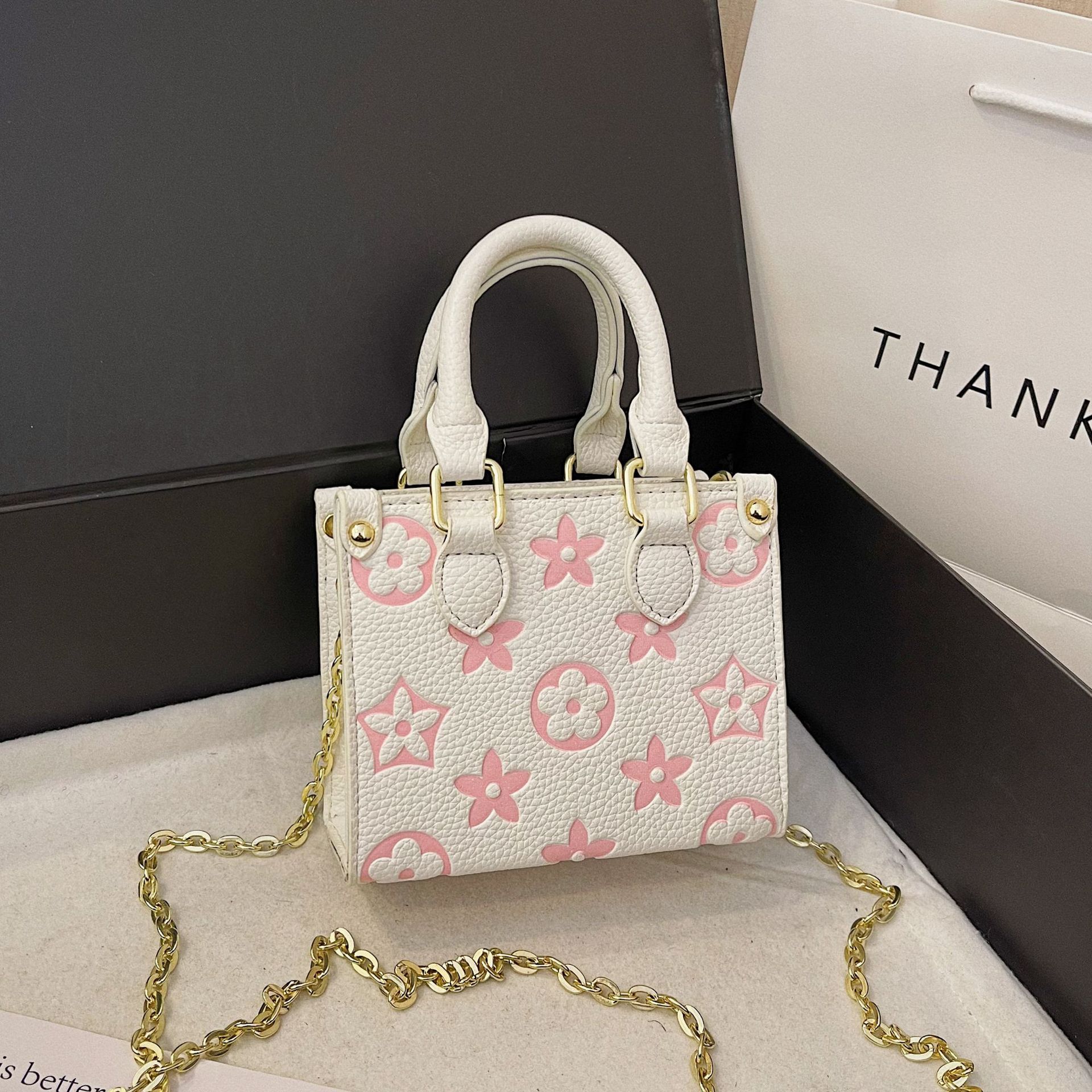 Free Shipping! Designer Printed Small Square Shoulder Bag - Minimalist Crossbody Tote for Women, Lightweight Luxury Versatile Purse