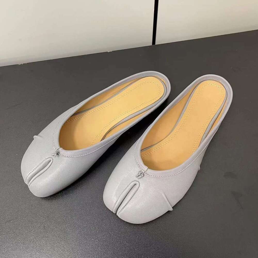 2025 New Spring Equinox Toe Flat Bottom Mary Jane Single Casual Half Slippers Autumn Women's Shoes