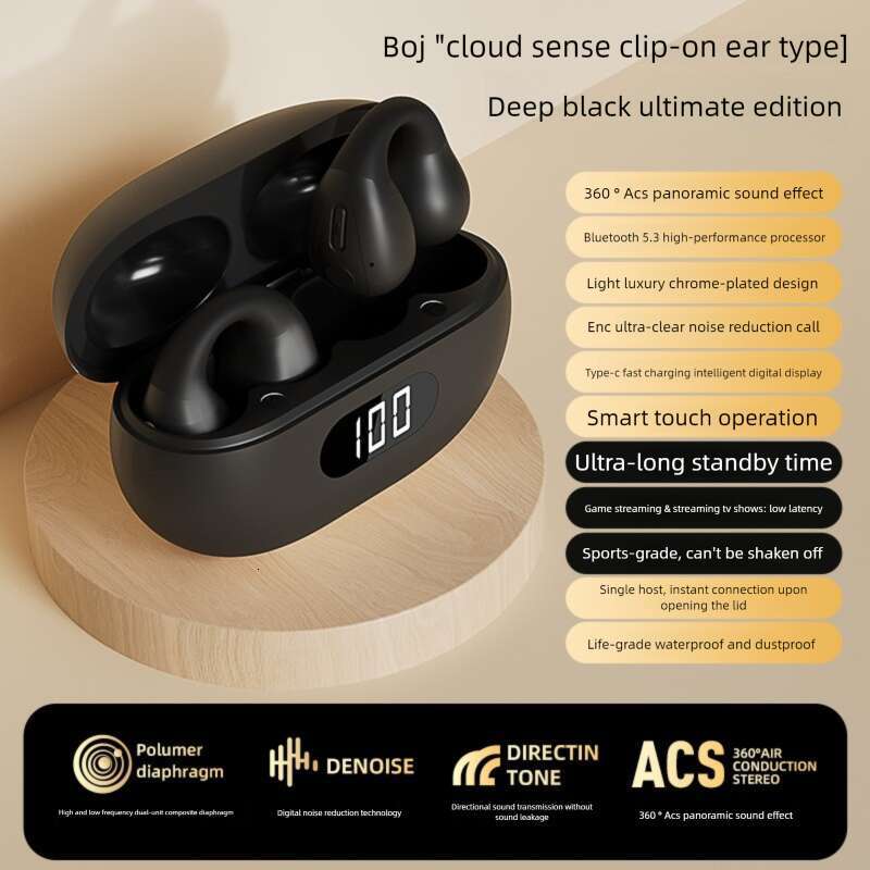 Famous Brand Famous Brand Bluetooth Earphones Bone Conduction Cancelling Wireless Long Battery Life High Power Running Sports Style Dual Mic Noise Red