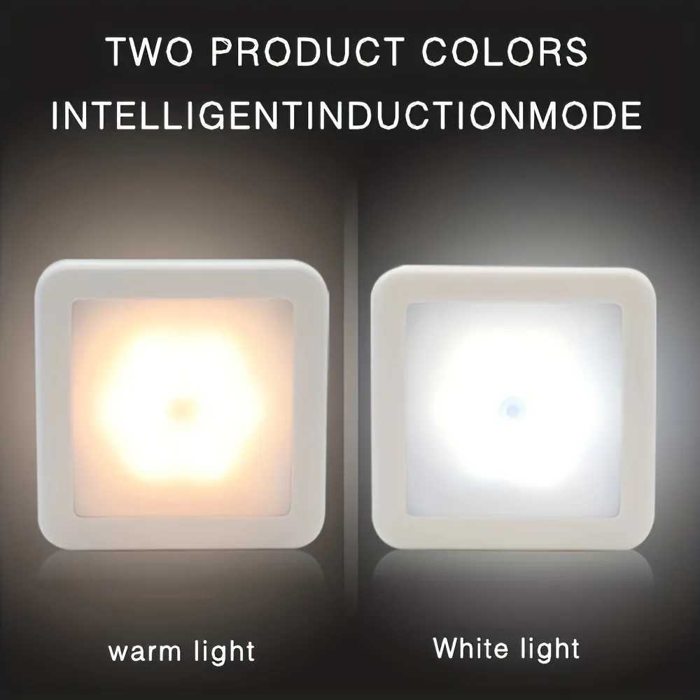 1pc Smart LED Night Light with Motion Sensor - Battery-Powered Warm White Light Indoor Wall-Mounted for Bedroom Corridor M251128