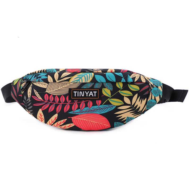 TINYAT Men Fashion Leaf Pattern Multi-functional Waterproof Outdoor Riding Sports Waist Pack Chest Bags Daily useT251128