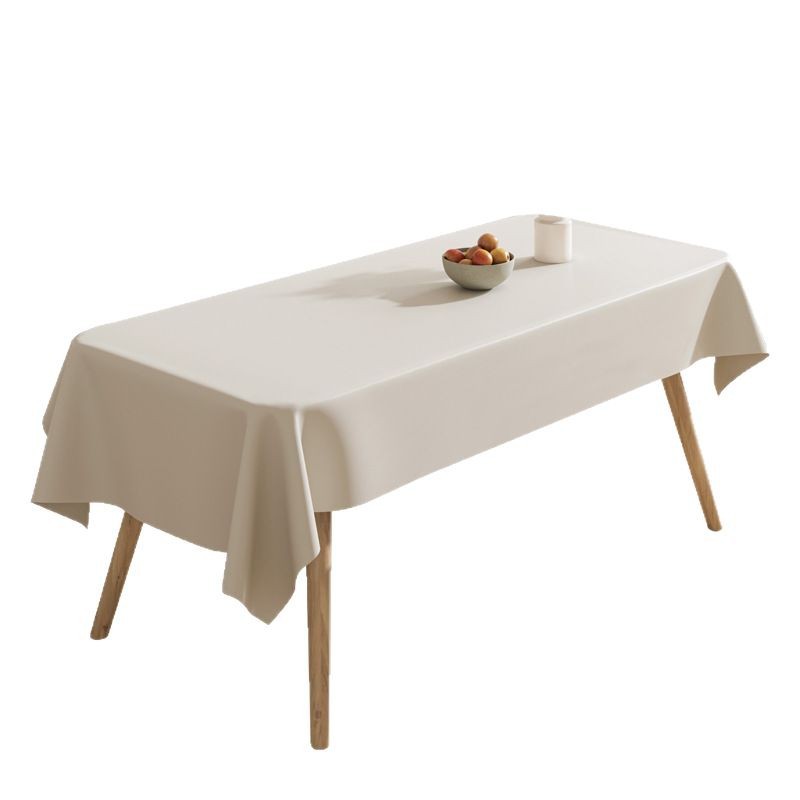 T0437 waterproof and oil-proof wash-free cream lambskin tablecloth white net red restaurant coffee table cloth tablecloth tablecloth rectangular