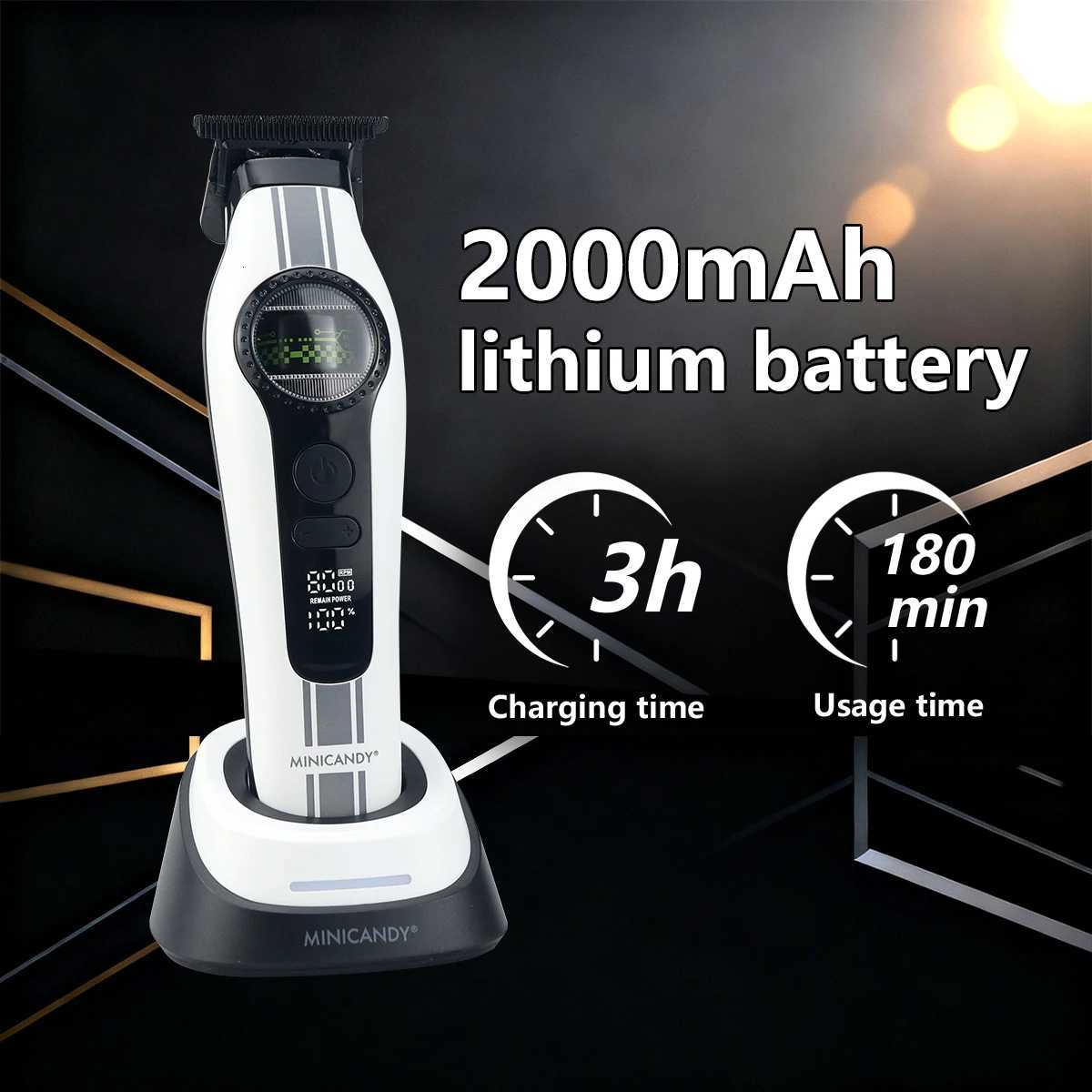 JUCAI MINICANDY F2 Hair Trimmer for Men External Rotor Brushless Motor 0mm Base Charger Professional Clipper Finishing Machine X251128