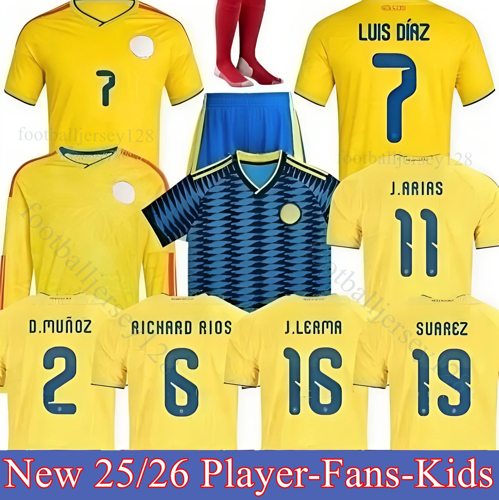 Colombia 2026 World Cup Home Centenary soccer jersey 100-years anniversary 2024 2025 james LUIS DIAZ L.DIAZ J.LERMA Copa America Home away men kids
