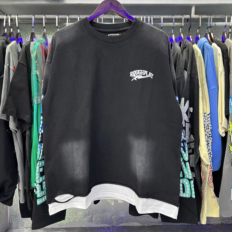 Long Sleeve T Shirt Men Woman Best Quality Washed Damaged Top Tees