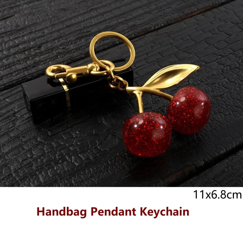 Red Cherry Pendant Keychain for WomenS Cute Bag Decoration Multifunctional Jewelry Car Key Accessories Trendy Charm Keyring 250428