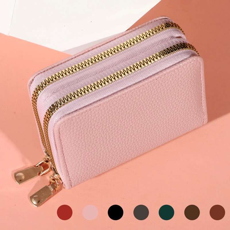 Women Short Style LycheePattern Fashion Large Capacity Multi CaroSlot Coin Purse With Zipper designer wallet