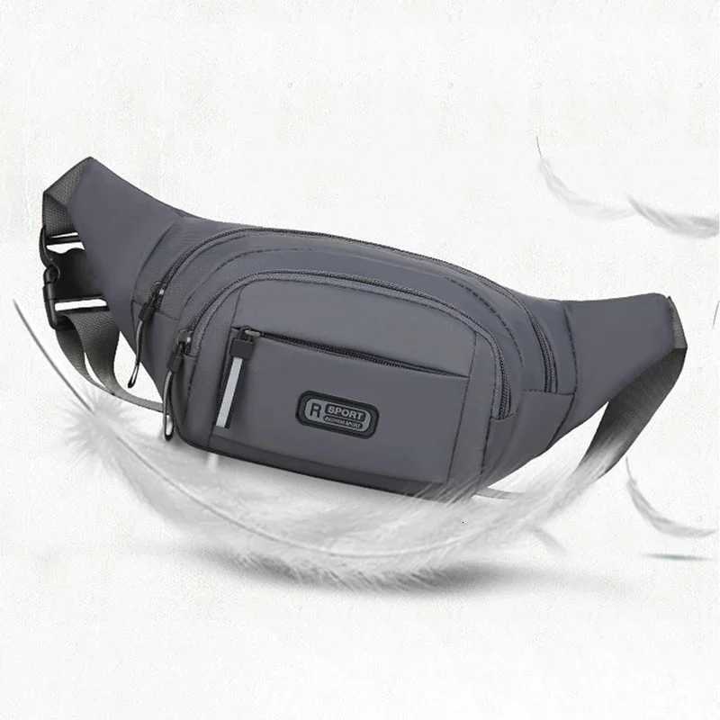 Brand new pure canvas mens multifunctional waist bag wear-resistant and waterproof sports and leisure waist bag anti-theft aT251128