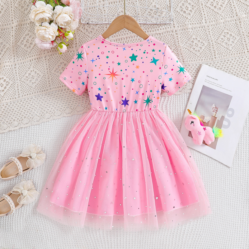 Disney princess dress party dress birthday dress baby designer clothing little girl dress summer set children's dress baby girl's net skirt 