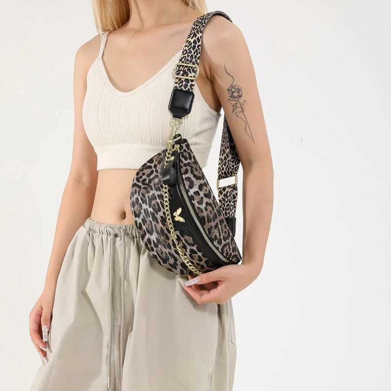 New Leopard Print Waist Bag for Woman Fashion Chain Fanny Pack Phone Purse Quality Shoulder Crossbody Bags Lady Simple Chest BagT251128
