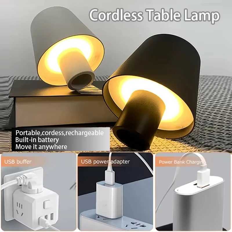 LED Desk Lamp Touch Night Light USB Rechargeable Touch Lamp LED Table Lamps 3Levels Dimmable Wireless For Room Study Office Bar M251128