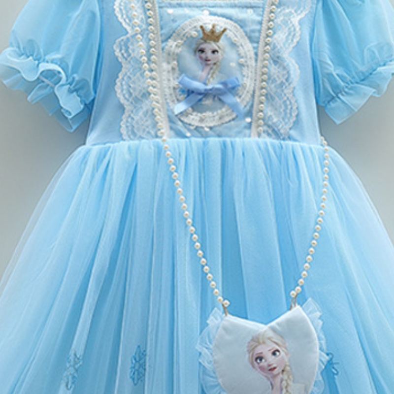 DISNEY kids designer clothes Frozen Elsa princess toddler designer clothes Baby cotton short-sleeved dress children summer girl clothes.