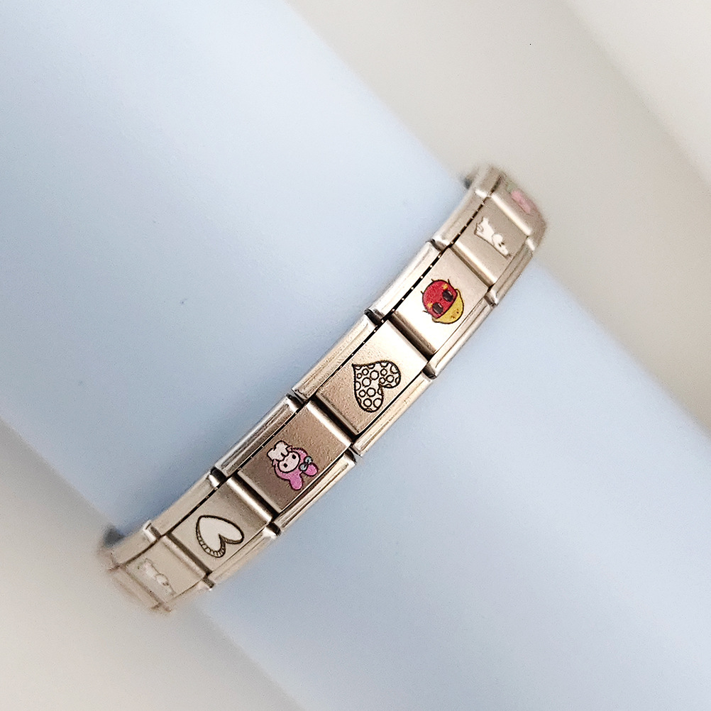 Italian module titanium steel DIY pattern free splicing detachable bracelet strap niche