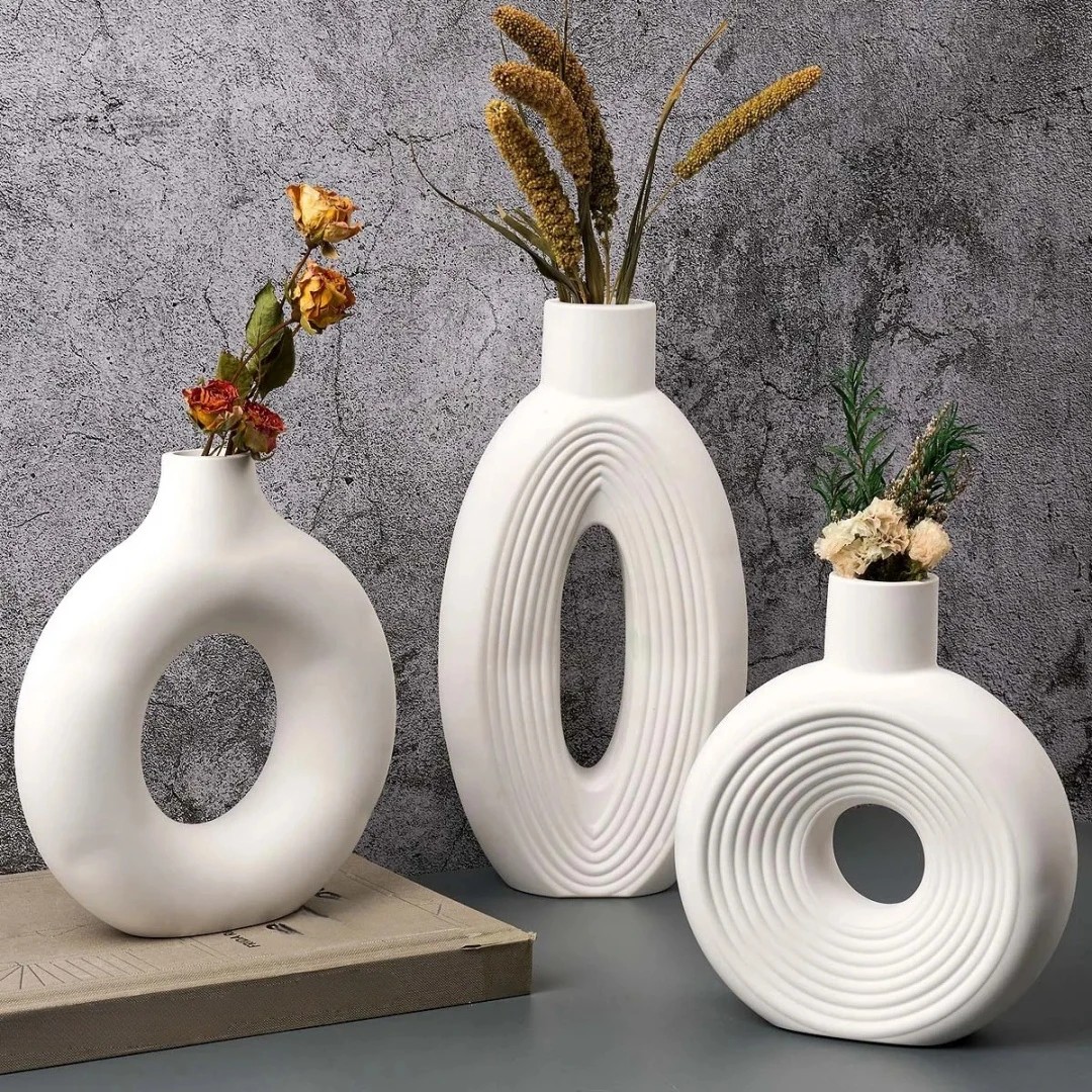 Nordic-Inspired European Style Oval Silicone Mold for Handmade Decorative Gypsum Vases