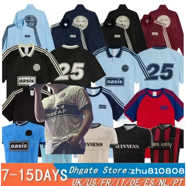 2025 Oasis Tour Jacquard Football Jersey Shirts Kit 25 26 Fontaines Dc Home Away Third Bohemians BLACK GUINNESS Soccer Jerseys 135th Anniversary Oasiss Live888666