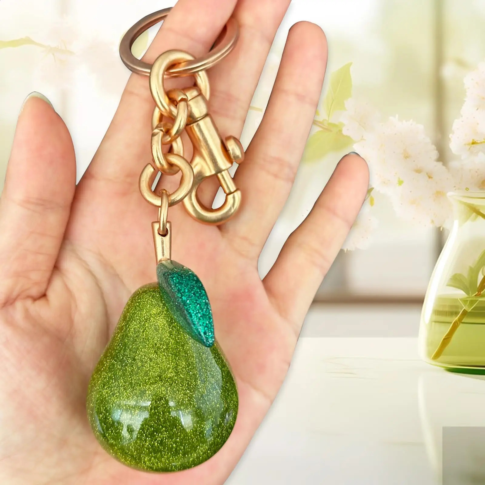 Cute Pear Bread KeychainBag CharmsHandbag Charms for PursesKey Chains Accessories Decor for Women Christmas Birthday Valentin 250428