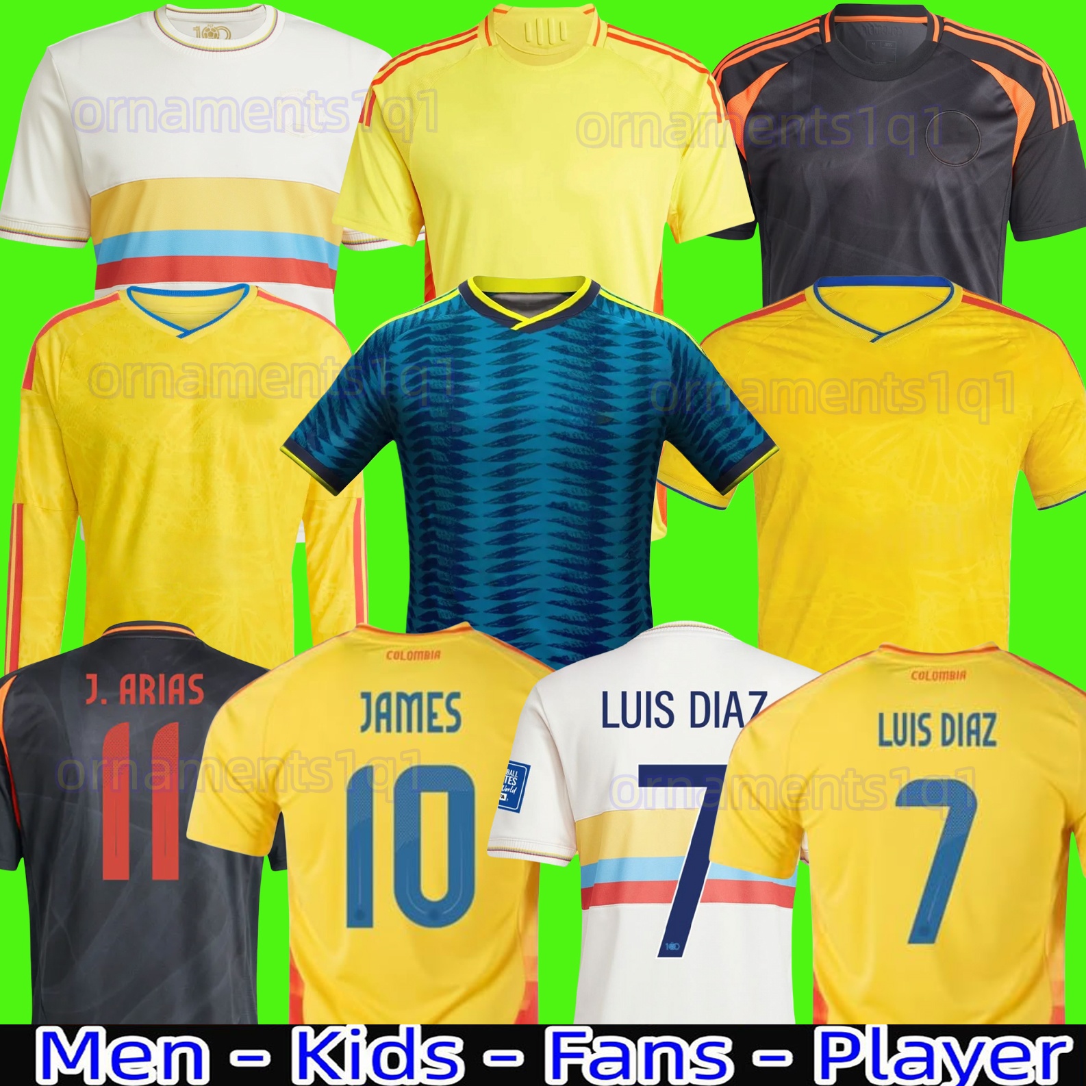 2026 2027 colombia Centenary soccer jersey 100-years anniversary 26 27 james L.DIAZ J.LERMA Copa America Home away men kids kit Football uniform fans version TOPS
