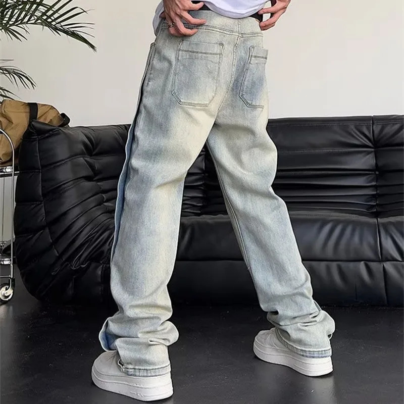 Cool Retro Washed Baggy Men Hip Hop Jeans Pants Fashion Straight Vintage Loose Denim Trousers Y2K Clothes 251128