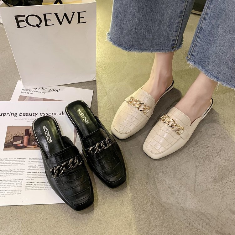 Slippers Low Shoes Ladies' Luxury Slides Slipers Women Shallow Female Mule Cover Toe Fringe Loafers Designer Mules Flat PU