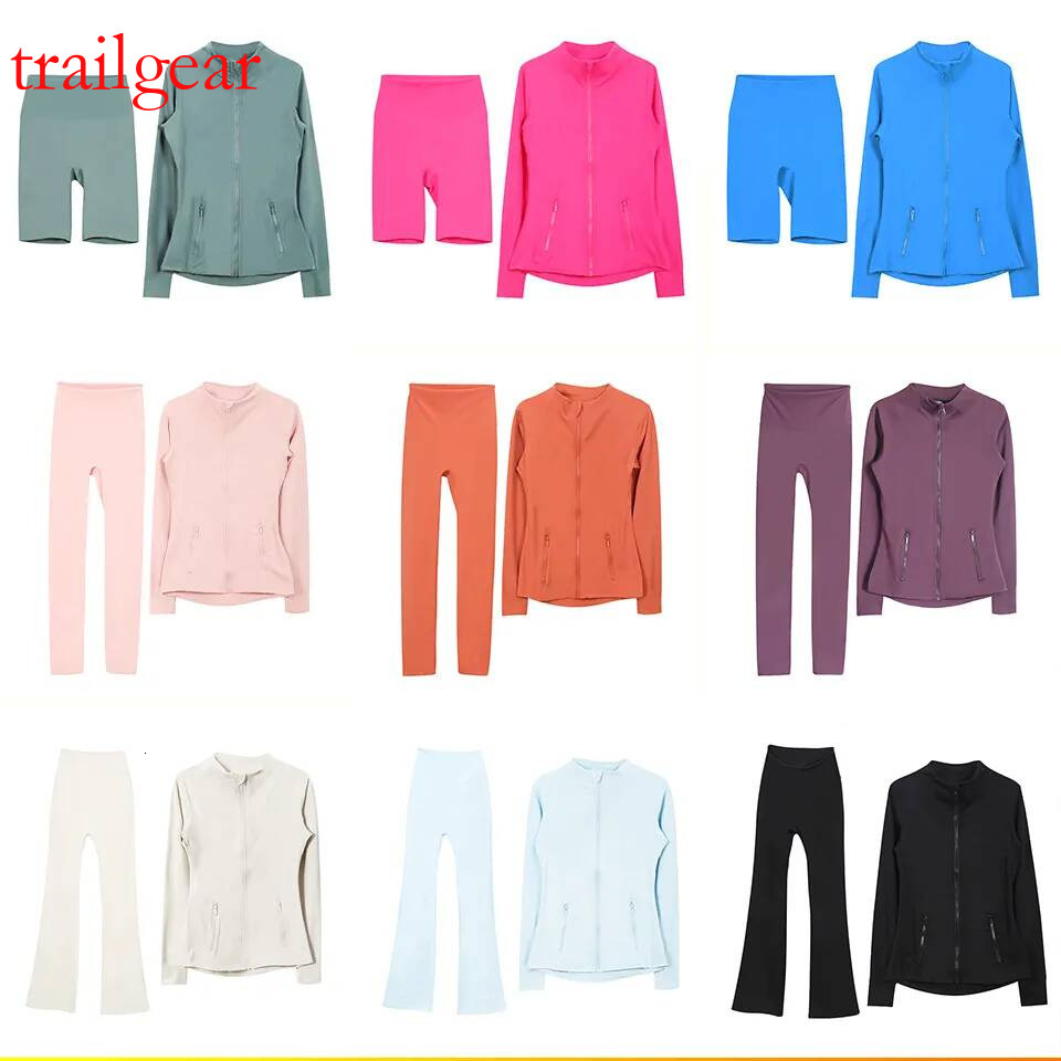 Workout set Women Yoga Sets jackets shorts leggings skirt Push Fiess sets High Waist Sports Jackets Zip Up Coat Elastic Sportswear Luxury Yoga Joggers