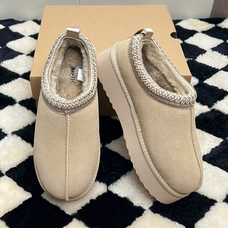 Slippers Shoes Platform Slides Snow Boots Designer Womens Tazz Scuffs Ultra Mini Chestnut Wool Fluffy Real Genuine Leather Women Fast Ship With Box dh