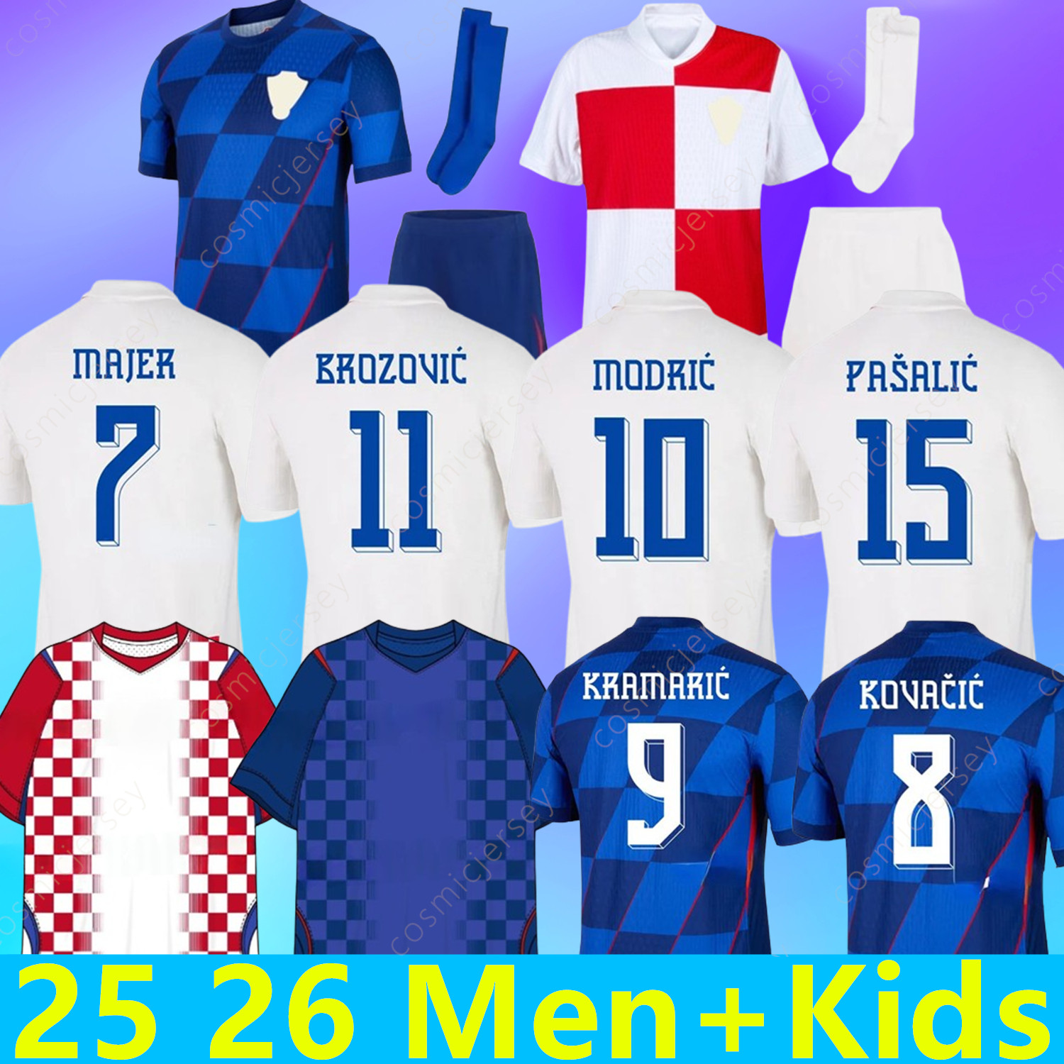 Modric 2025 2026 Soccer Jerseys Croatia BROZOVIC KRAMARIC FANS Player 25 26 PERISIC football Shirt KRAMARIC REBIC LIVAKOVIC KOVACIC Men kids kit Orsic Gvardiol
