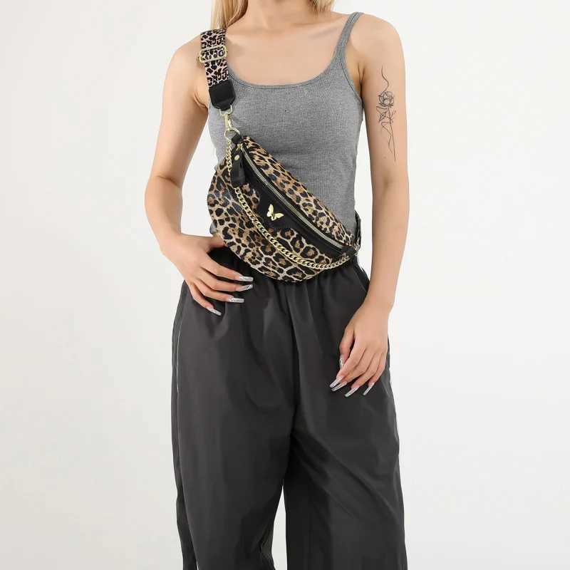 New Leopard Print Waist Bag for Woman Fashion Chain Fanny Pack Phone Purse Quality Shoulder Crossbody Bags Lady Simple Chest BagT251128