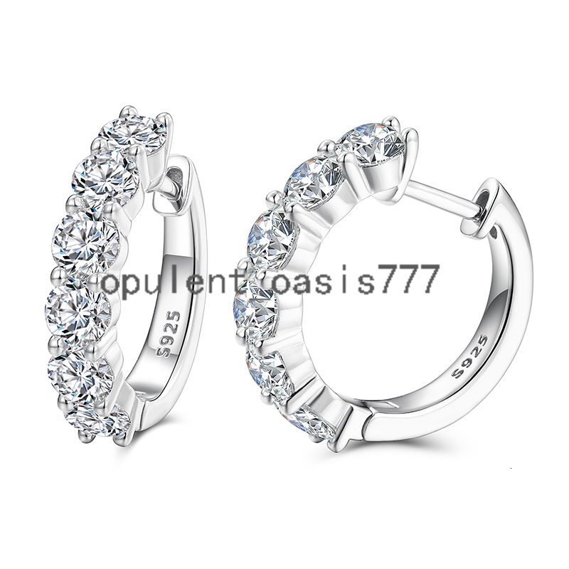 Fine Jewelry Set New Fashion 925 Sterling Silver 3mm 4mm 5mm VVS Moissanite Diamond Huggie CC Hoop Earrings for Men Women