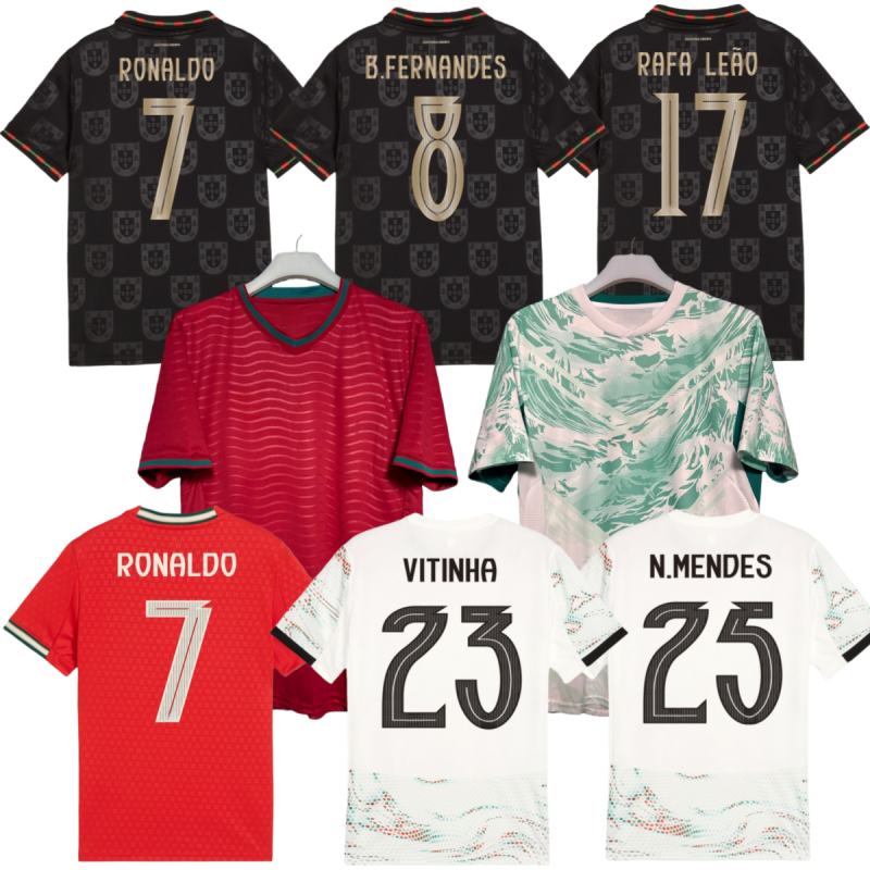 2026 Portugal Soccer Jerseys B.FERNANDES R. Leao JOAO FELIX PEPE BERMARDO Camisa De Futebol J.MOUTINHO Football Shirt Men Kids Kit