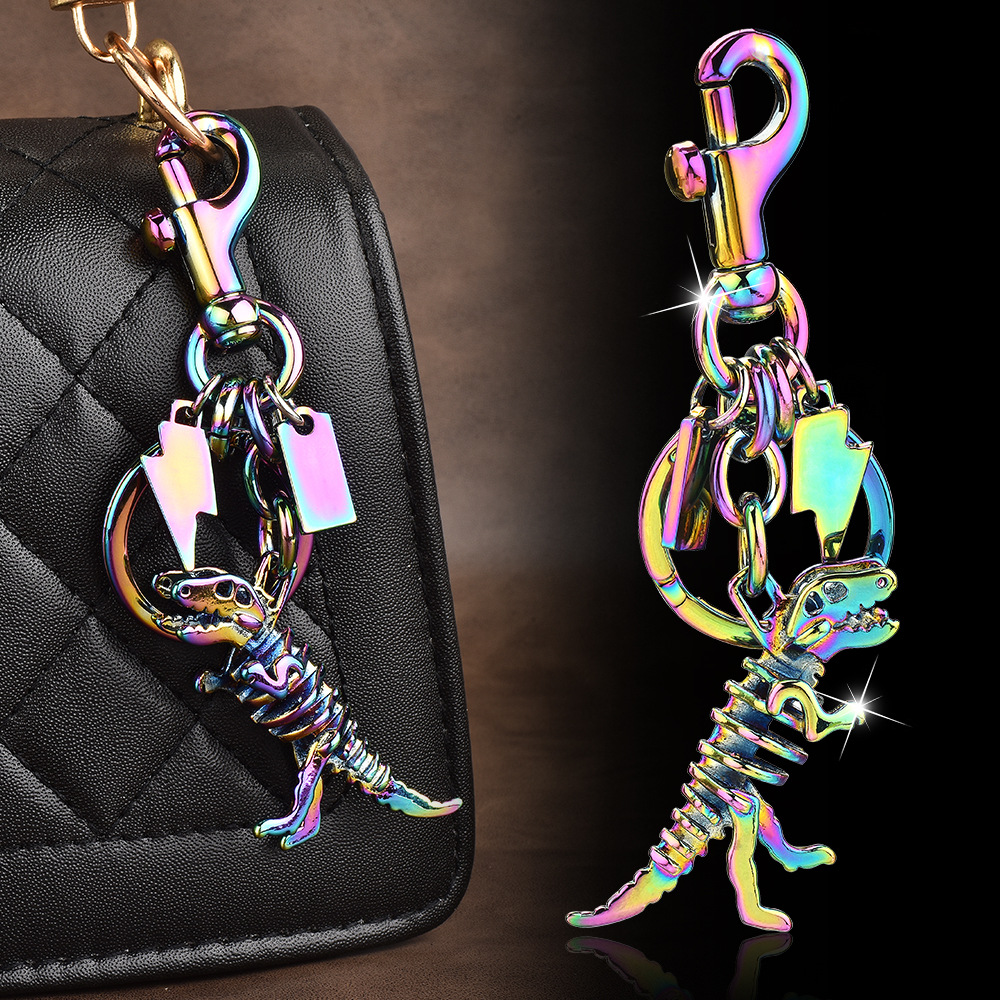 20style Charm Women Letter Designer Keychain Dinosaur Keychain Bag Charm Decoration Accessory Key Rings Dinosaur Resin Lanyards