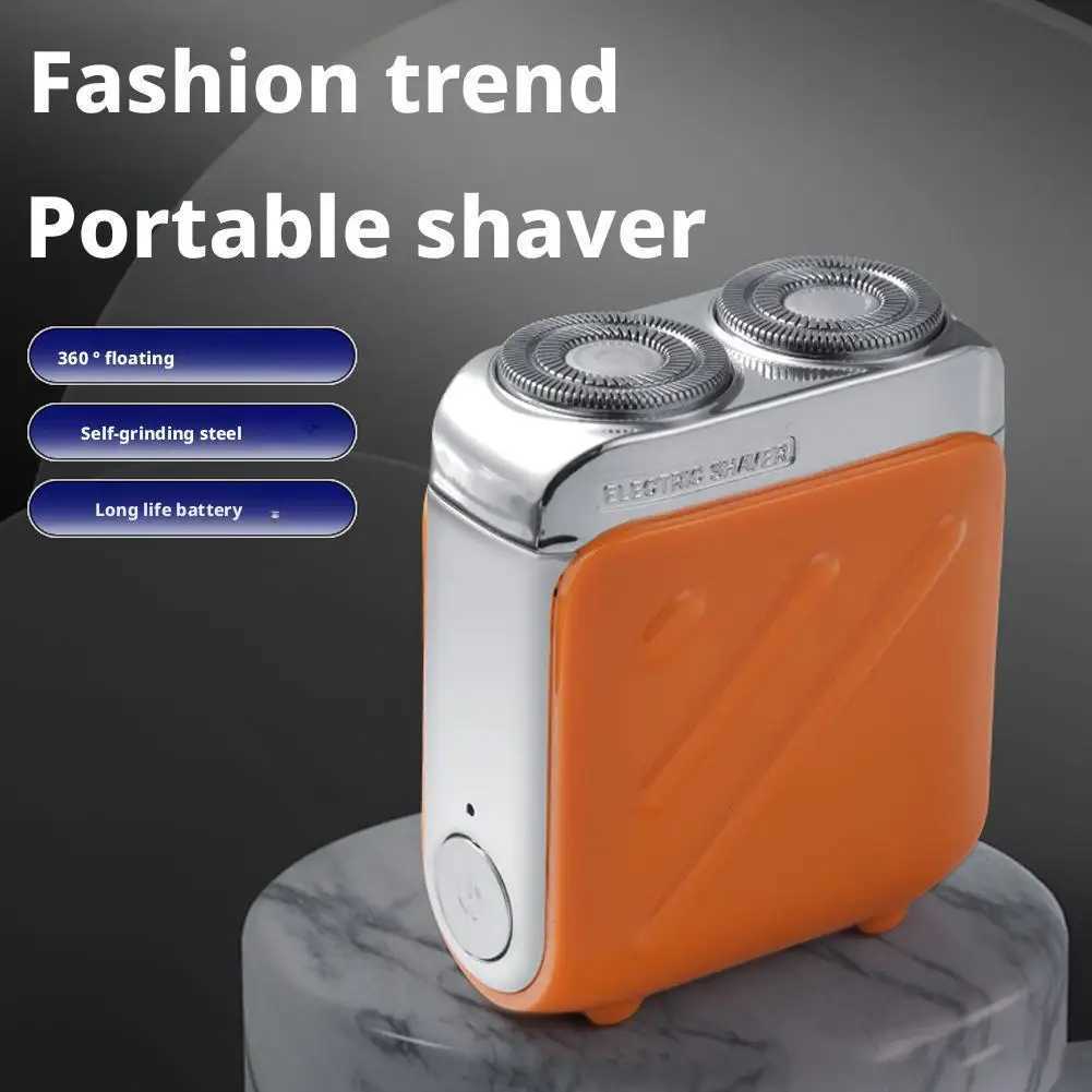 Portable Rotary Dual Head Electric Shaver Travel Mini Shaver Type-C Charging Waterproof Pocket Razors Mens Gift C251128