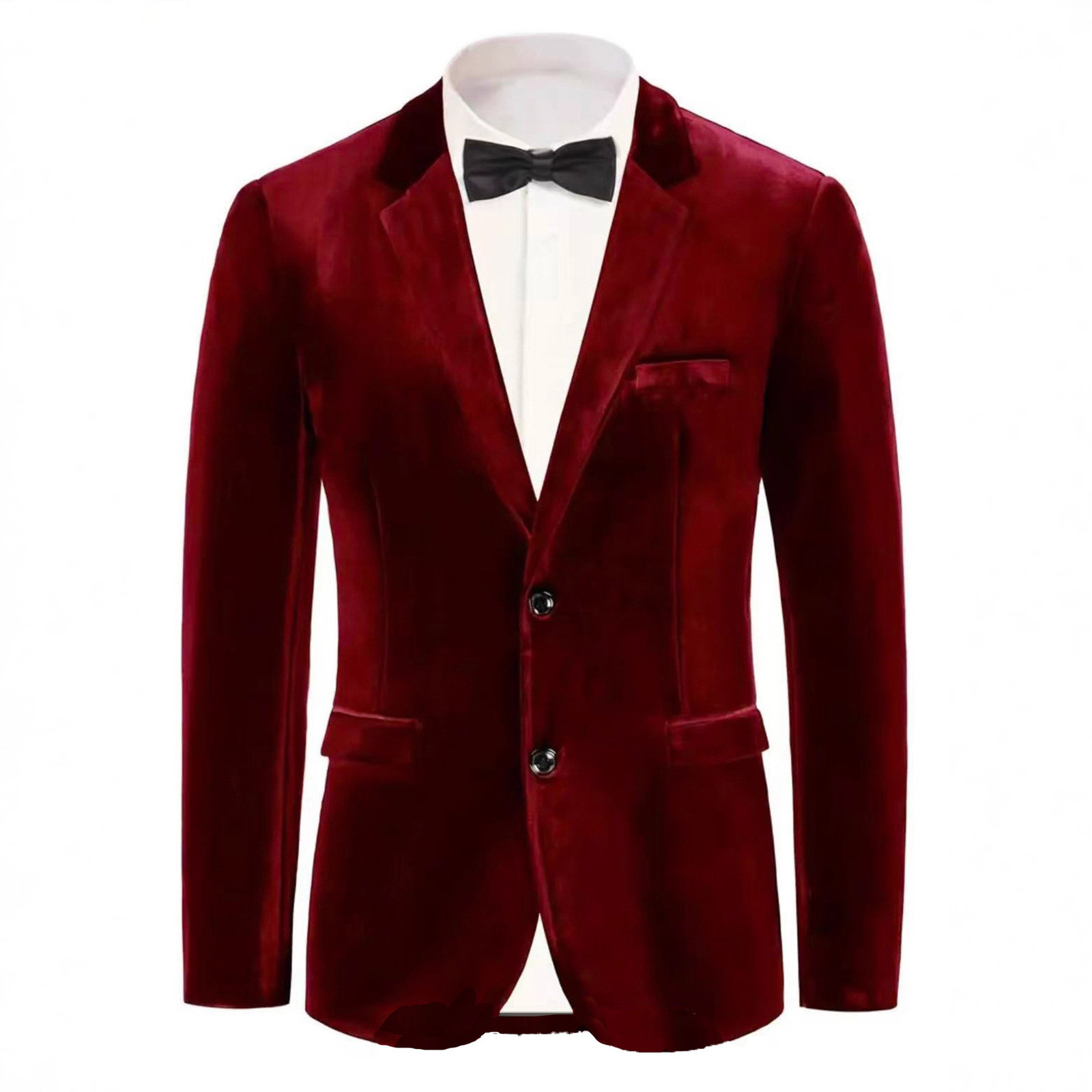 2025 Autumn Winter New Mens Casual Slim Fit Velvet Blazer Small Suit Trend
