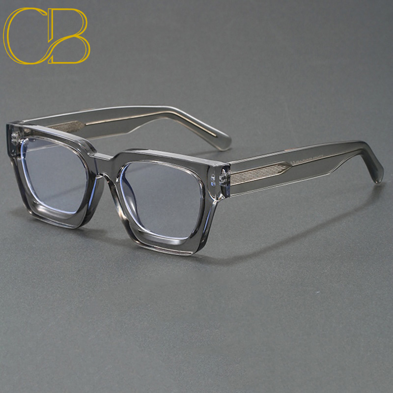 Anti Blue Light Gaming Glasses Optical Computer Work Daily Anti-Glare Blocking RX Myopia Sunglasses Retro Punk Oversized Square Women Men, CB Fashion 