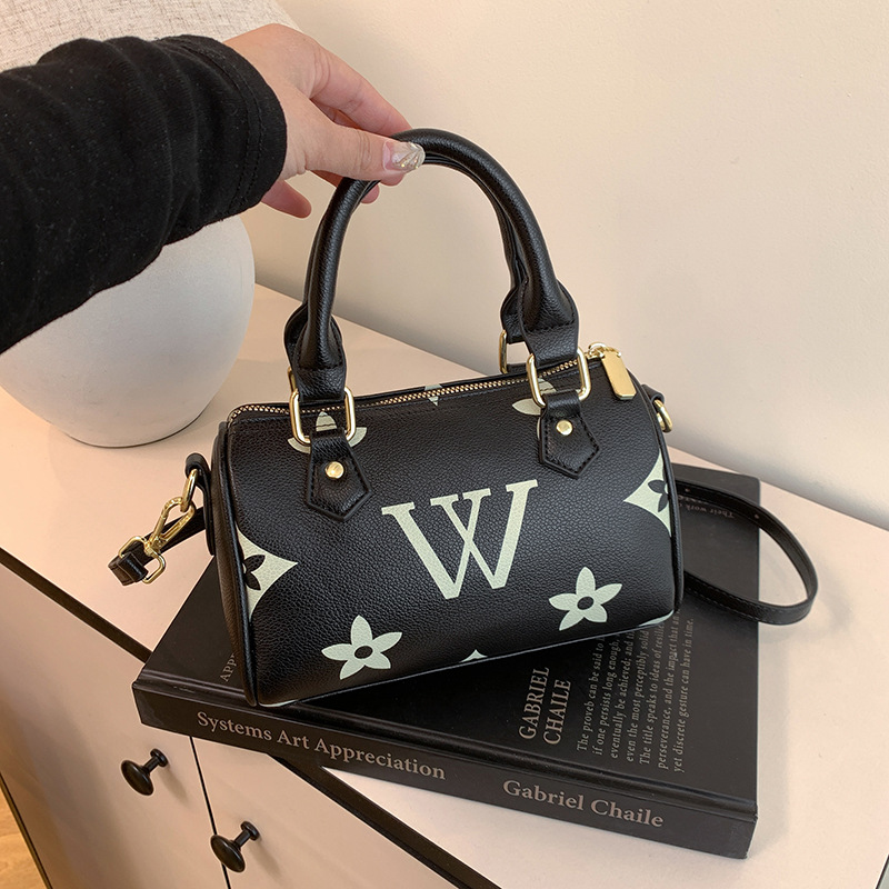 Trendy 2025 Retro Monogram Print Crossbody Bag - Womens Fashion Square Shoulder Purse with Premium Floral Patterns, Multi-Functional Day-to-Night Hand