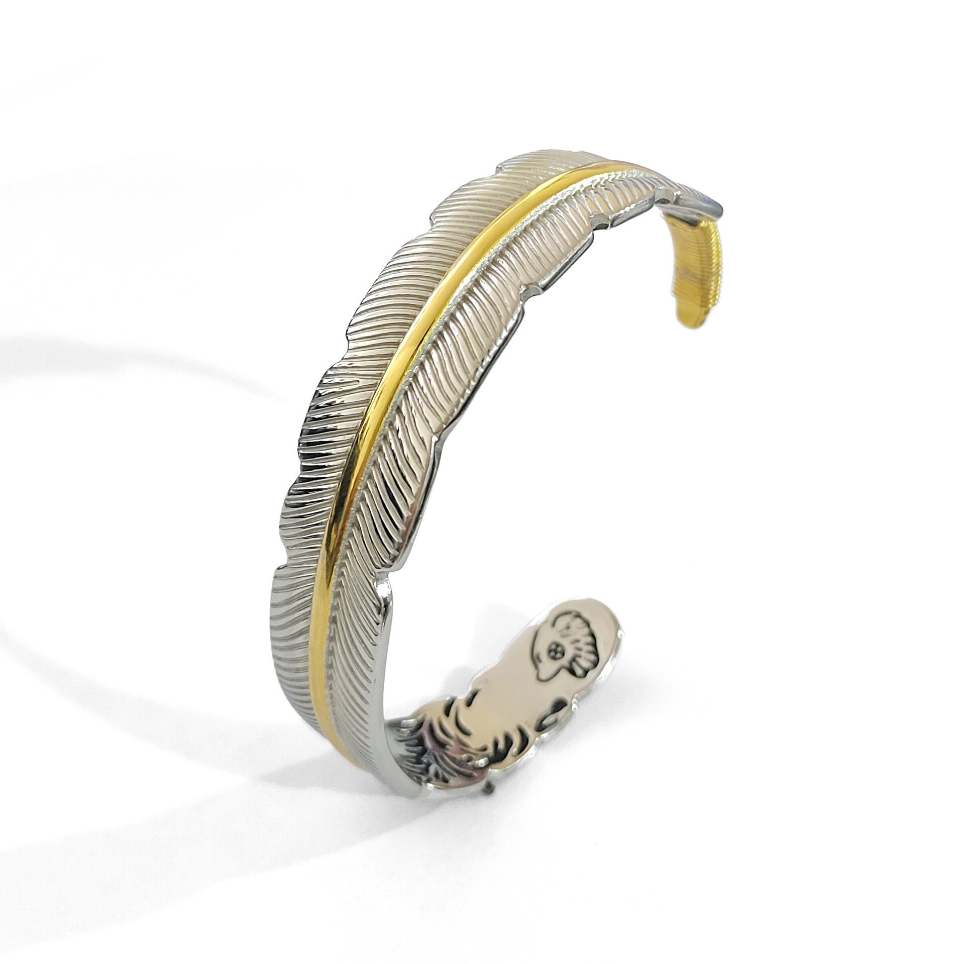 Xinghe New Titanium Steel Bracelet with Personalized Opening, Takahashi Goro Tang Grass Feather Men's Bracelet, Children