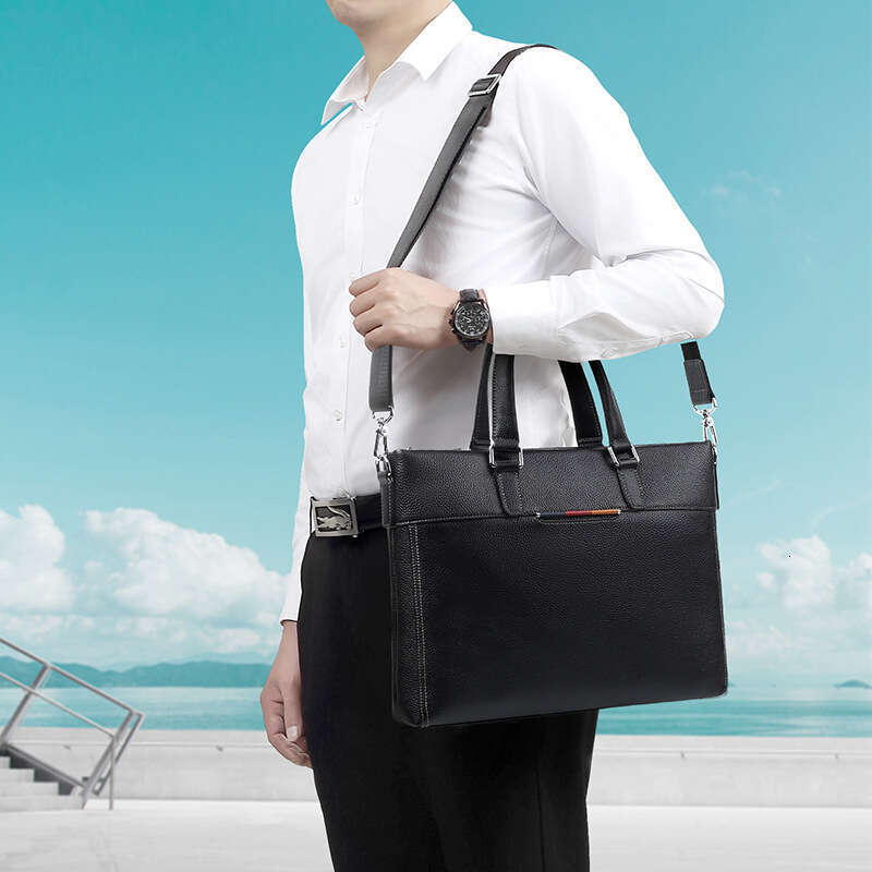 Luxury Bag Designer New Genuine Leather Large Capacity Briefcase Casual Fashion Laptop Bag Top Layer Cowhide Men S Handbag
