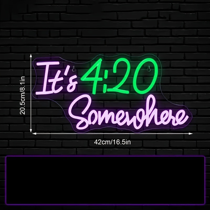 4:20 Chic Customizable 'Somewheresville' Dual Color Neon Lighting Fixture Ideal for Modern Spaces