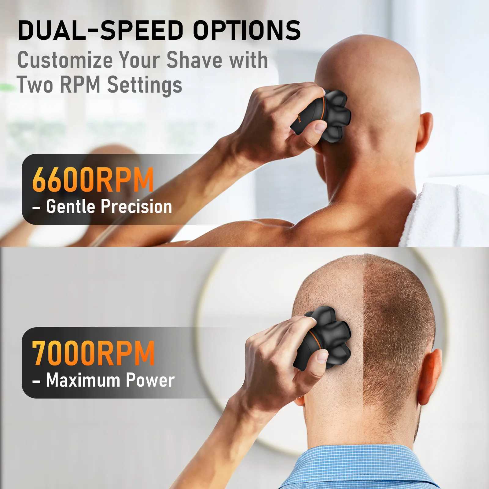 MAXGROOM 7D Electric Shaver For Man Blad Hair Trimmer Waterproof Head Shaver Beard Trimmer USB Rechargeable Head Shaving Machine C251128