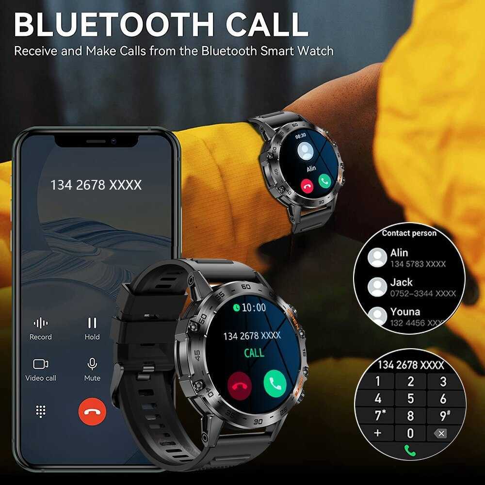 Steel 1.39 BT Call Smart Watch Men Sports Fitness Tracker Watches IP67 Waterproof Smartwatch for Android IOS K52 T250428
